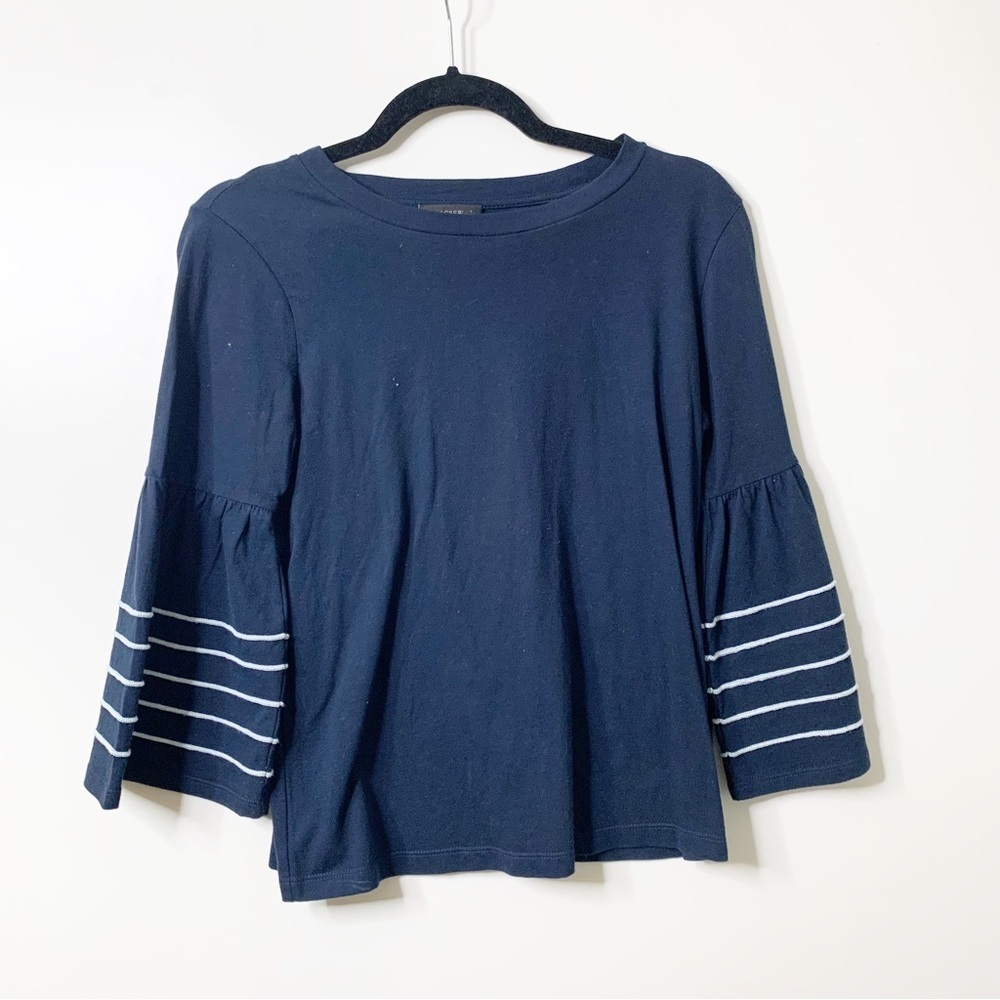 J. Crew Navy Flutter Sleeve Tee Size Small